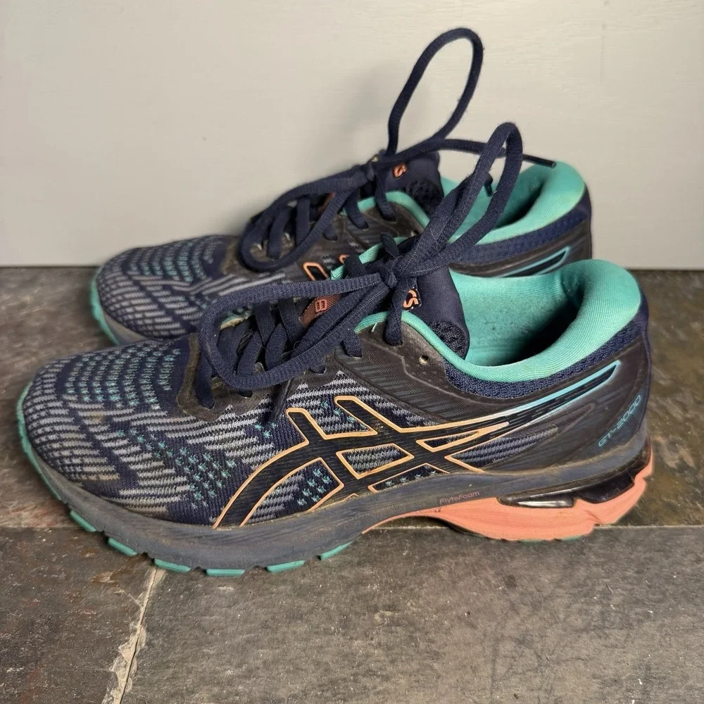 Asics GT-2000 8 Trail Running Peacoat Sea Glass Sneakers Womens Size 6 Blue